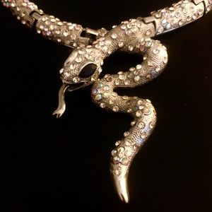 Snake costume jewelry necklace and earrings set